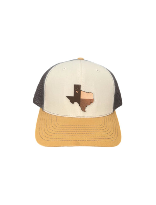 Hat Texas Logo Patch- Beige/Charcoal/Gold