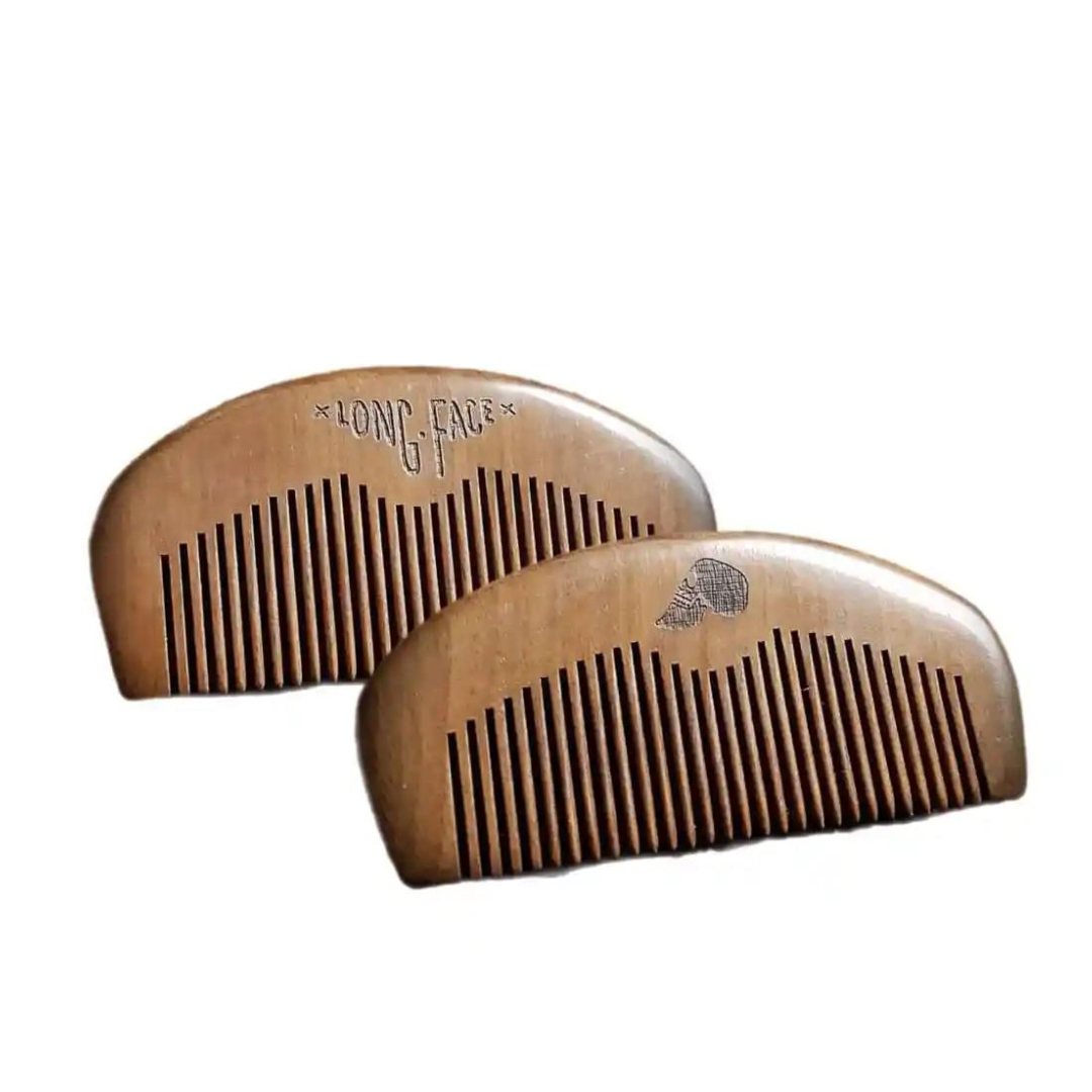 Long Face Wooden Beard Comb