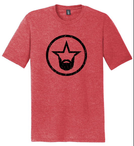 Black Logo T-Shirt - Heather Gray Red